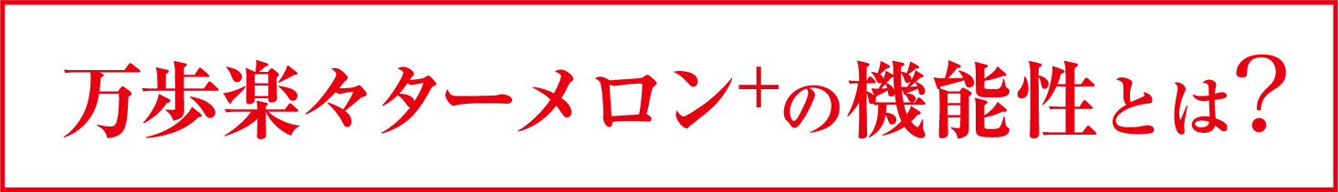 万歩楽々ターメロンの機能性とは